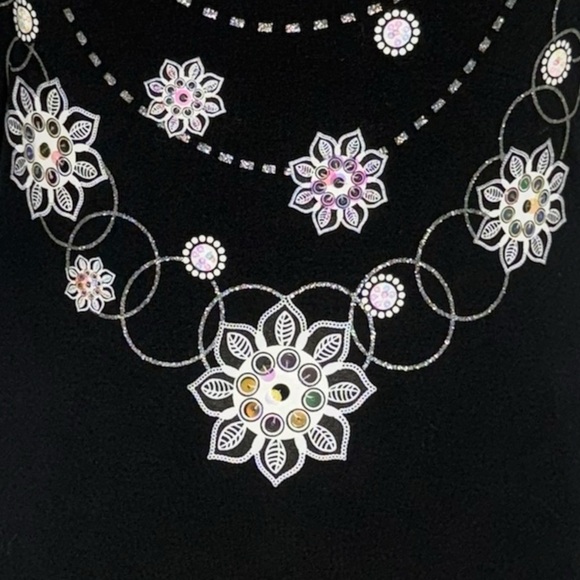 Y2K Cowgirl Up black glittery sequin cami tank top vintage deadstock - Picture 4 of 8